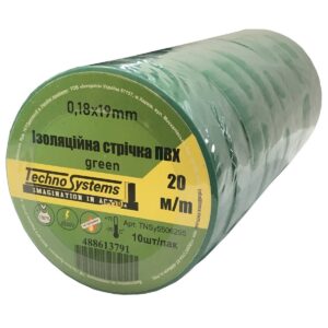 Стрічка ізоляційна ПВХнг 0,18х19мм зелена 20м