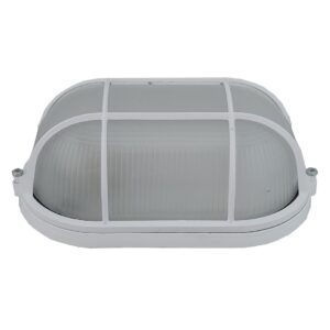 Світильник НПП1202-100W-E27-IP65 овал білий з решіткою