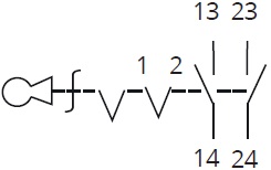 Перемикач XB2-BG25 1NO+1NC "I-0" з ключем, ліворуч 3 Перемикач XB2-BG25 1NO+1NC "I-0" з ключем, ліворуч - Зображення 3