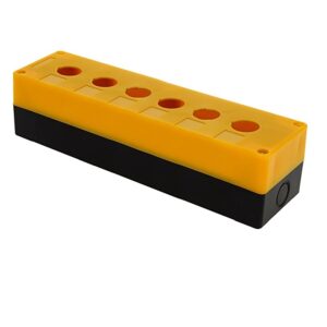 Корпус КП106 для кнопок, 6 місця, жовта