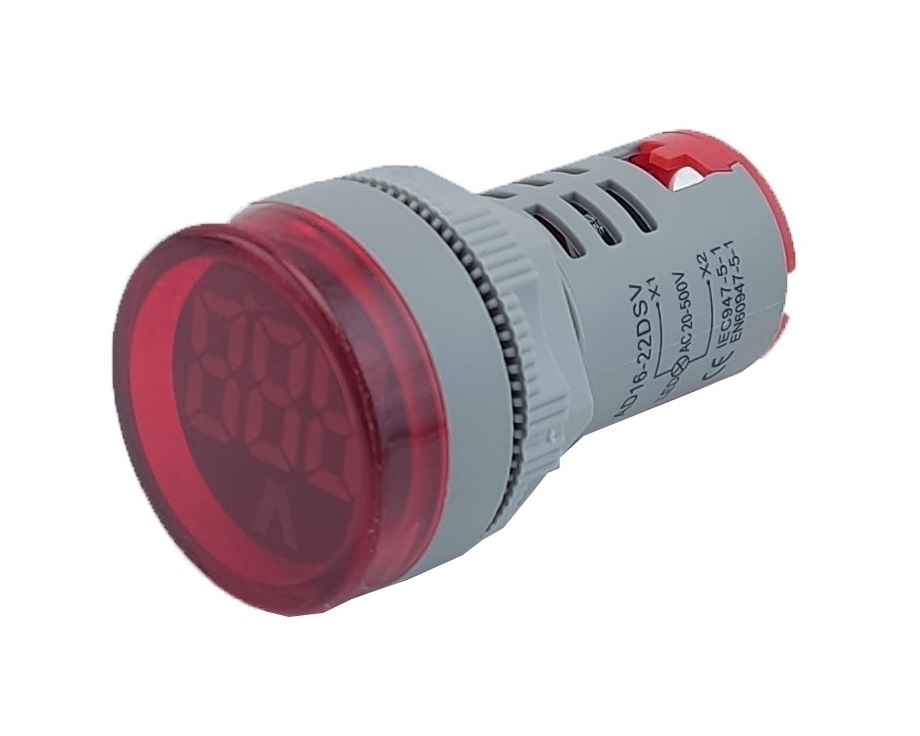 Вольтметр AD22V 60-500В АC червоний 2 Вольтметр AD22V 60-500В АC червоний - Зображення 2