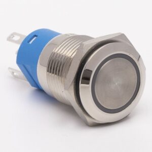 Кнопка металева КНМ-16-FJ-E-Z 220V 1NO1NC з фіксацією, Червоний