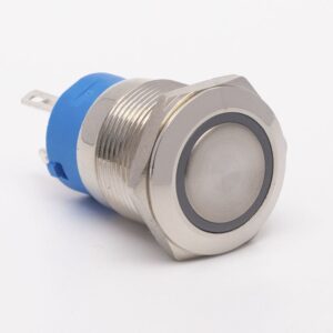 Кнопка металева КНМ-19-FJ-E 220V 1NO1NC, Зелений