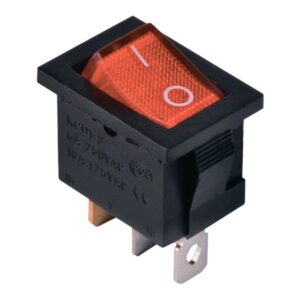 KCD1-2-101N R/B 220V Перемикач 1 клав, червоний з підсвічуванням