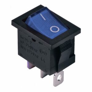KCD1-2-101N BL/B 220V Перемикач 1 клав, синій з підсвічуванням