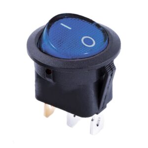 KCD1-8-101N BL/B 220V   Перемикач 1 клав,круглий синій з підсвічуванням