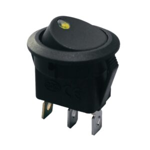KCD1-8-101EN Y/B 220V  Перемикач 1 клав,круглий жовтий з підсвічуванням