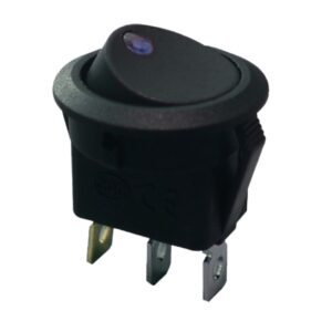 KCD1-8-101EN BL/B 220V   Перемикач 1 клав,круглий синій з підсвічуванням