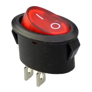 KCD1-9-101 R/B 220V Перемикач 1 клав, овал, червоний