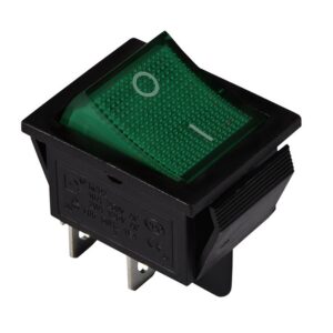 KCD2-201N G/B 220V Перемикач 1 клав, зелений з підсвічуванням