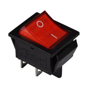 KCD2-201N R/B 220V Перемикач 1 клав, червоний з підсвічуванням