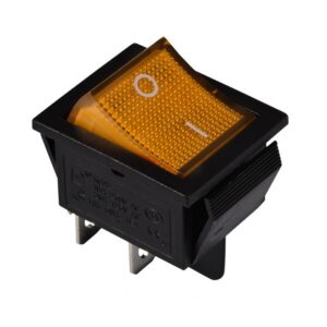 KCD2-201N Y/B 220V Перемикач 1 клав, жовтий з підсвічуванням