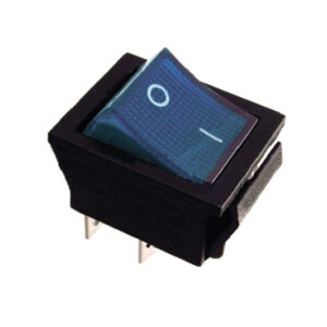 KCD2-201N BL/B 220V Перемикач 1 клав, синій з підсвічуванням