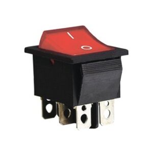 KCD2-202N R/B 220V Перемикач 1 клав, червоний з підсвічуванням