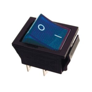 KCD2-202N BL/B 220V Перемикач 1 клав, синій з підсвічуванням
