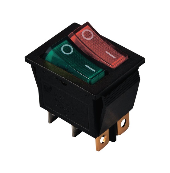 KCD2-2101N G+R/B 220V Перемикач 2 клав, зелений+червоний з підсвічуванням 1 KCD2-2101N G+R/B 220V Перемикач 2 клав, зелений+червоний з підсвічуванням