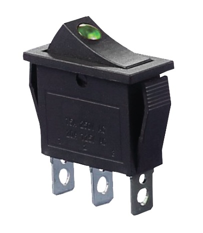 KCD3-101EN G/B 220V Перемикач 1 клав, зелений з підсвічуванням 1 KCD3-101EN G/B 220V Перемикач 1 клав, зелений з підсвічуванням