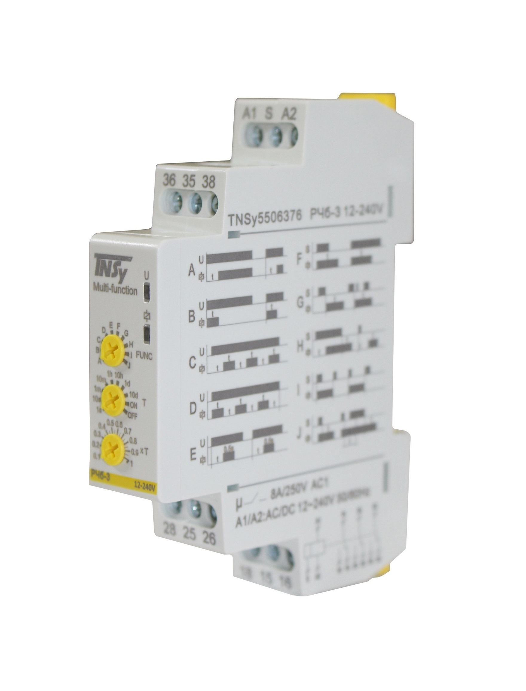 Реле часу РЧб-3 12-240V AC/DC (3C/Ox8A_AC1) 10 функцій 4 Реле часу РЧб-3 12-240V AC/DC (3C/Ox8A_AC1) 10 функцій - Зображення 4