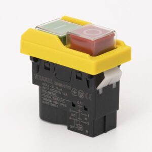 Пускова електромагнітна кнопка ESSB-11YC 4pin, жовта рамка TAKEL