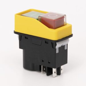Пускова електромагнітна кнопка ESSB-21YC 4pin, жовта рамка TAKEL