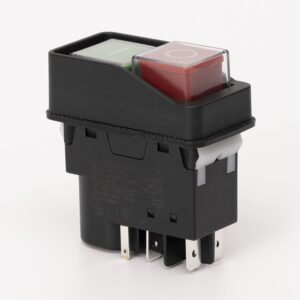 Пускова електромагнітна кнопка ESSB-22BC 5pin, чорна рамка TAKEL