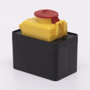 Пускова електромагнітна кнопка ESSB-33YC 4pin у корпусі, жовта рамка TAKEL