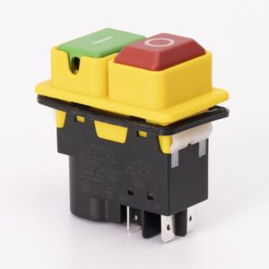 Пускова електромагнітна кнопка ESSB-101YC 4pin, жовта рамка TAKEL