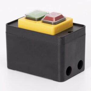 Пускова електромагнітна кнопка ESSB-123YC 4pin у корпусі, жовта рамка TAKEL