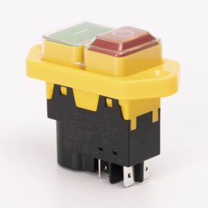 Пускова електромагнітна кнопка ESSB-141YC 4pin, жовта рамка TAKEL