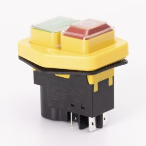 Пускова електромагнітна кнопка ESSB-151YC 4pin, жовта рамка TAKEL
