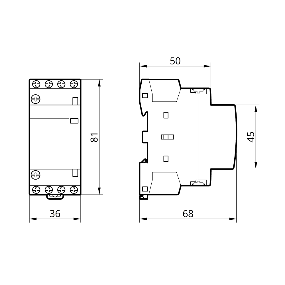 Контактор модульний КМ-2-25-40 25А 4NO 24В AC TAKEL 4 Контактор модульний КМ-2-25-40 25А 4NO 24В AC TAKEL - Зображення 4