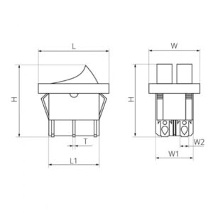 Перемикач клавішний КП-2и, ст 230В, червоний LEE