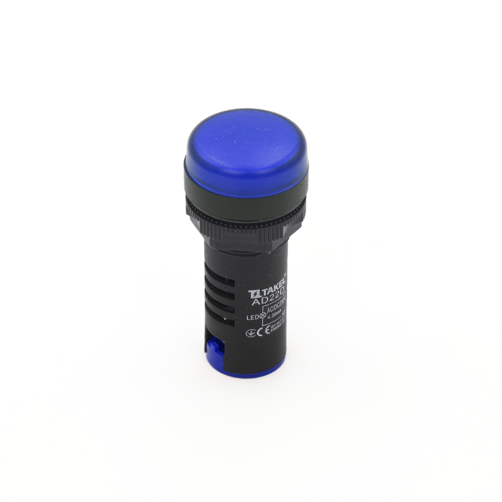 Світлодіодний індикатор AD22D 230v АC/DC ARGENT, блакитний TAKEL 1 Світлодіодний індикатор AD22D 230v АC/DC ARGENT, блакитний TAKEL