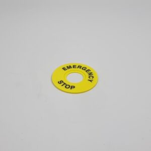Табличка з маркуванням EMERGENCY STOP кругла для кнопок XB2 жовта TAKEL