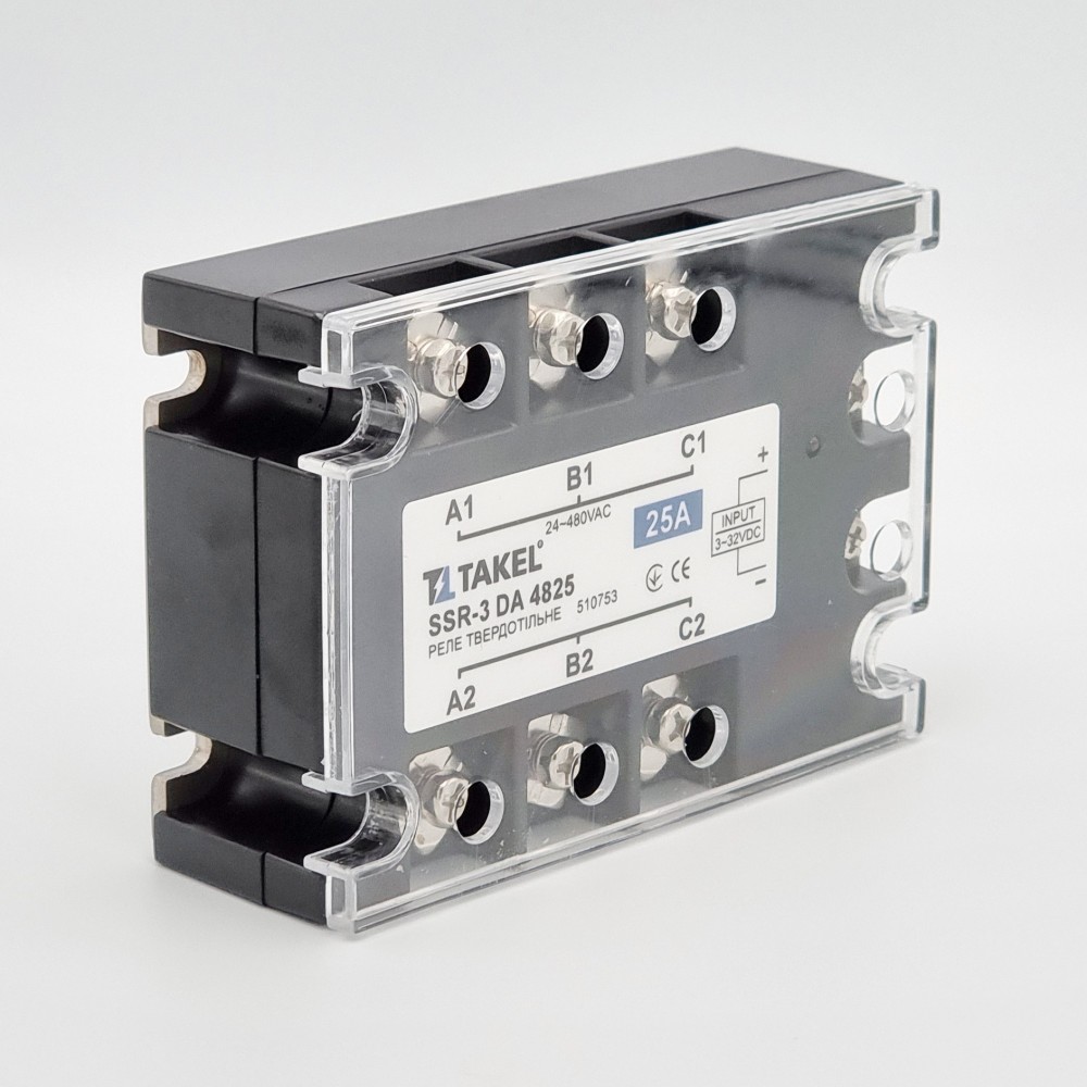 Реле твердотільне SSR-3 DA4825 25А TAKEL 1 Реле твердотільне SSR-3 DA4825 25А TAKEL