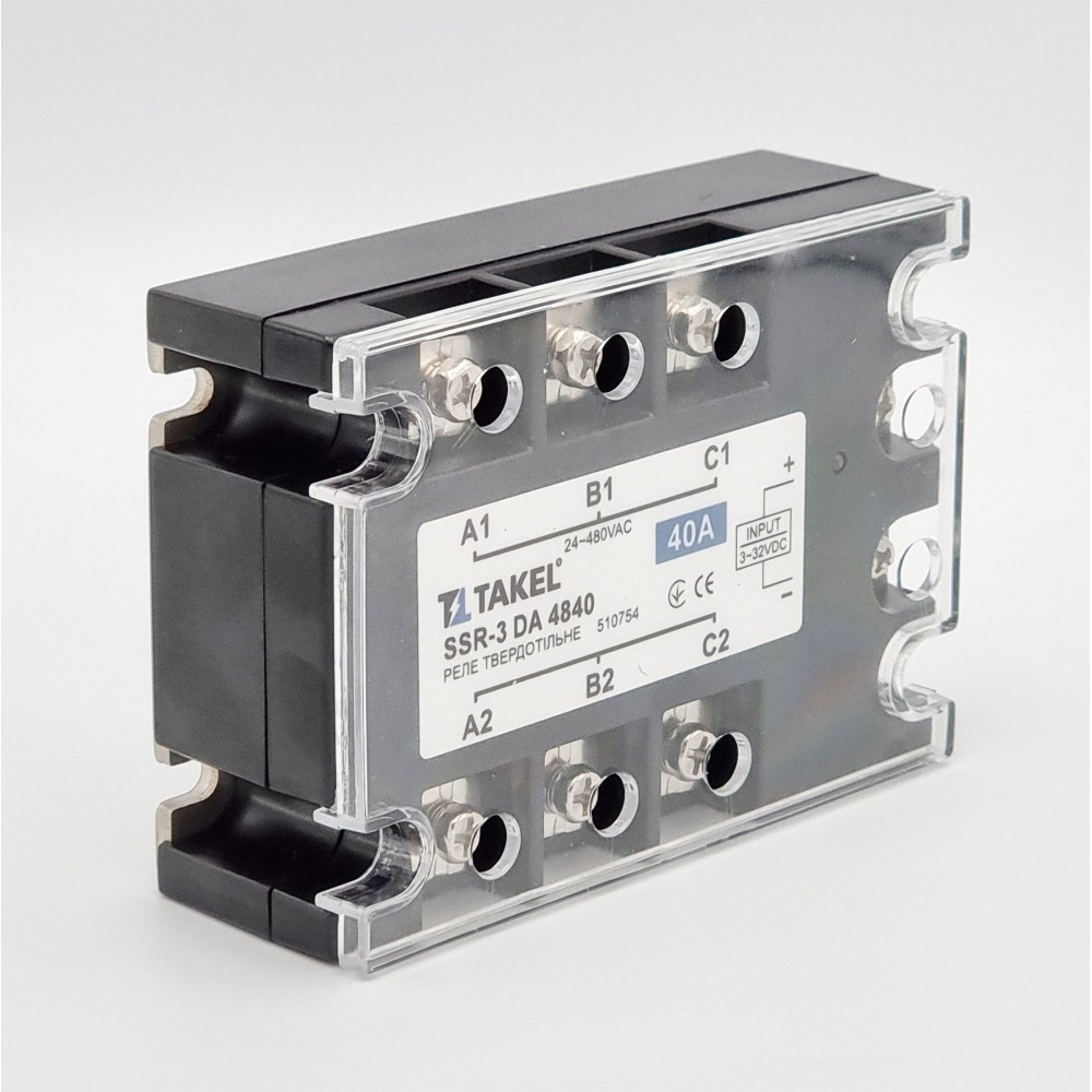 Реле твердотільне SSR-3 DA4840 40А TAKEL 1 Реле твердотільне SSR-3 DA4840 40А TAKEL
