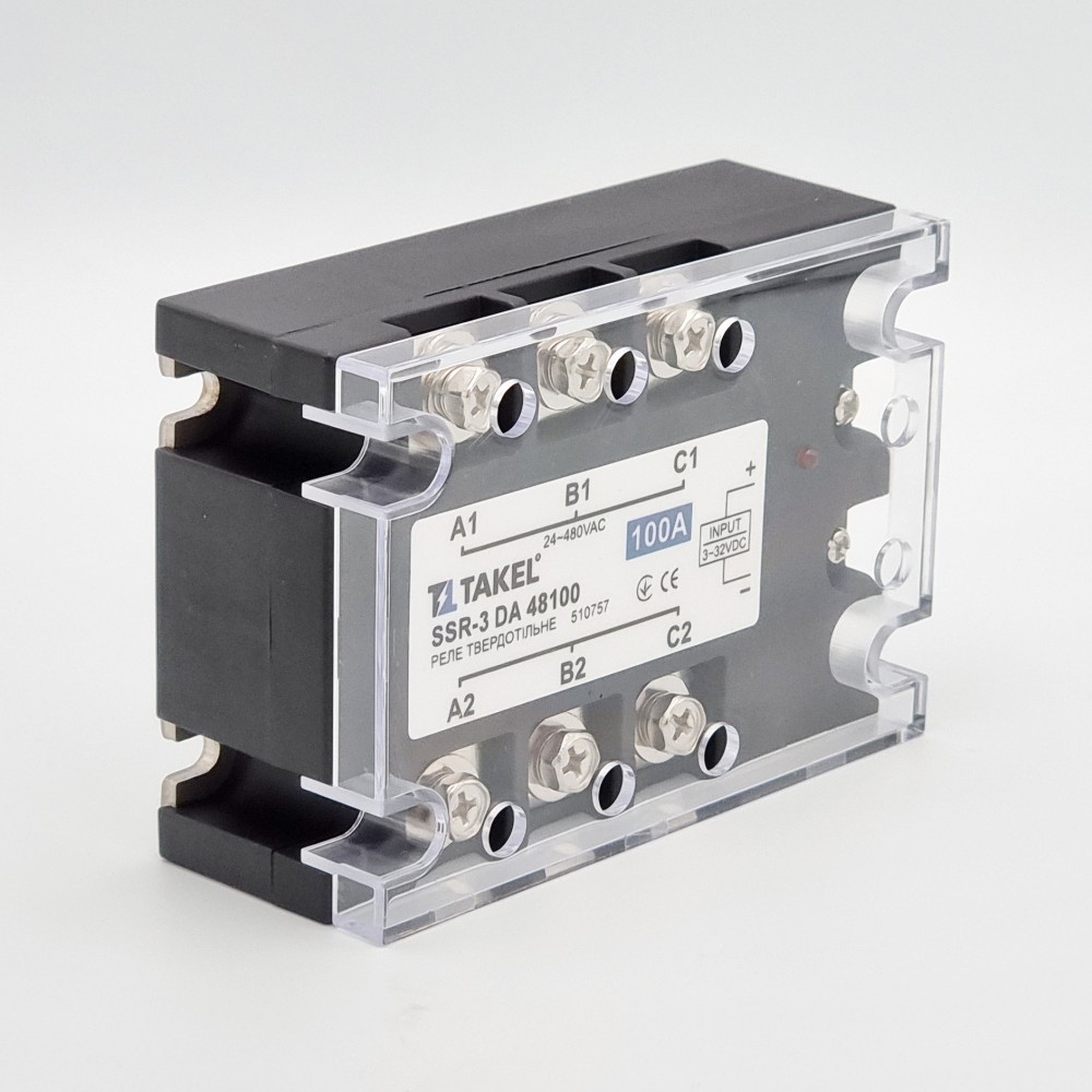 Реле твердотільне SSR-3 DA48100 100А TAKEL 1 Реле твердотільне SSR-3 DA48100 100А TAKEL