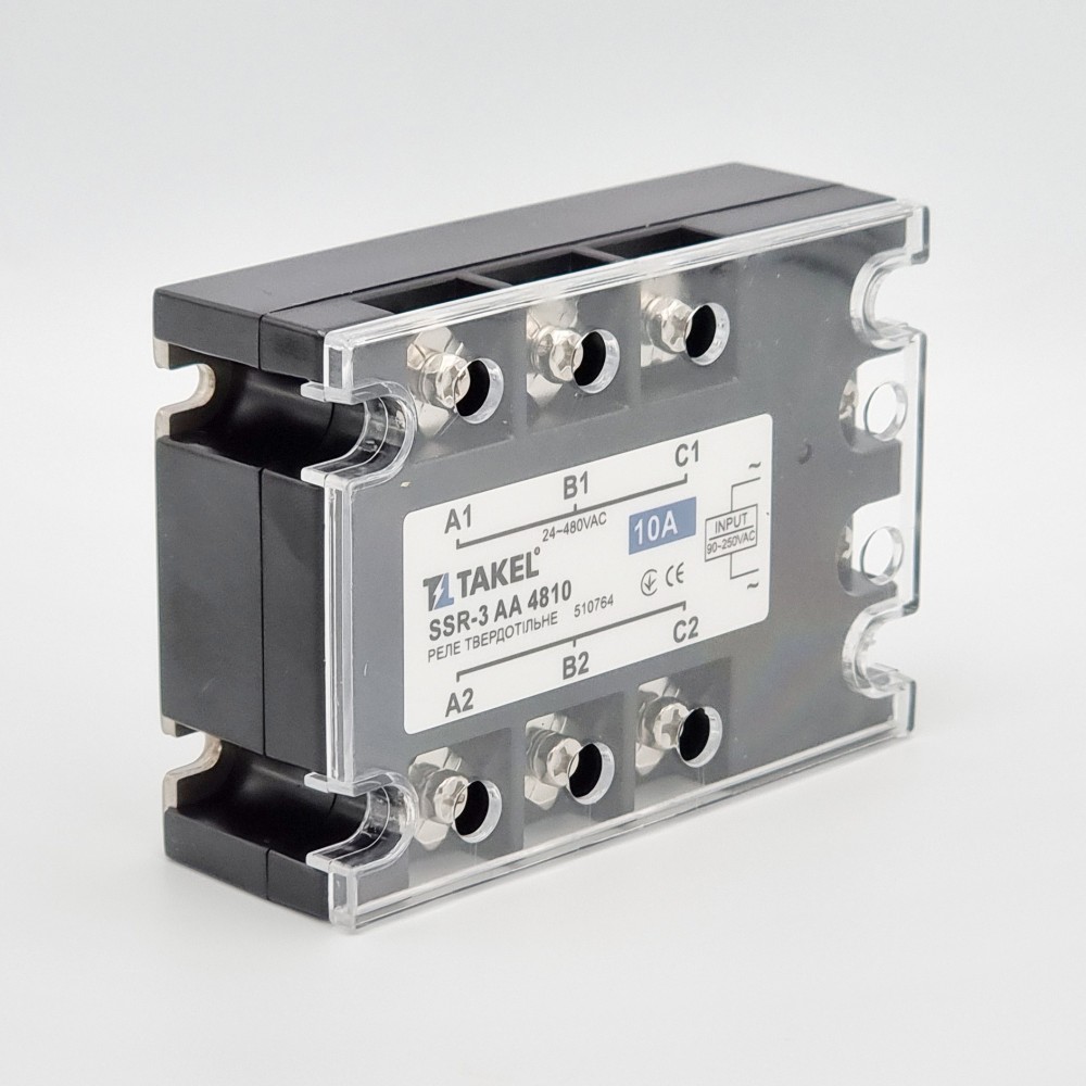 Реле твердотільне SSR-3 АA4810 10А TAKEL 1 Реле твердотільне SSR-3 АA4810 10А TAKEL
