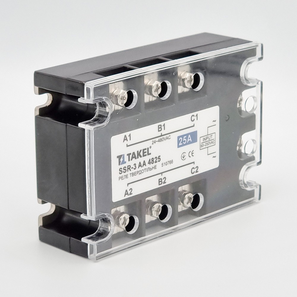 Реле твердотільне SSR-3 АA4825 25А TAKEL 1 Реле твердотільне SSR-3 АA4825 25А TAKEL