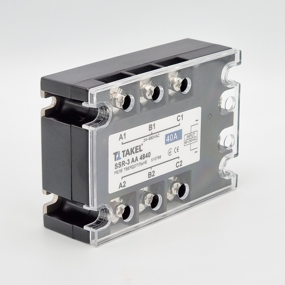 Реле твердотільне SSR-3 АA4840 40А TAKEL 1 Реле твердотільне SSR-3 АA4840 40А TAKEL