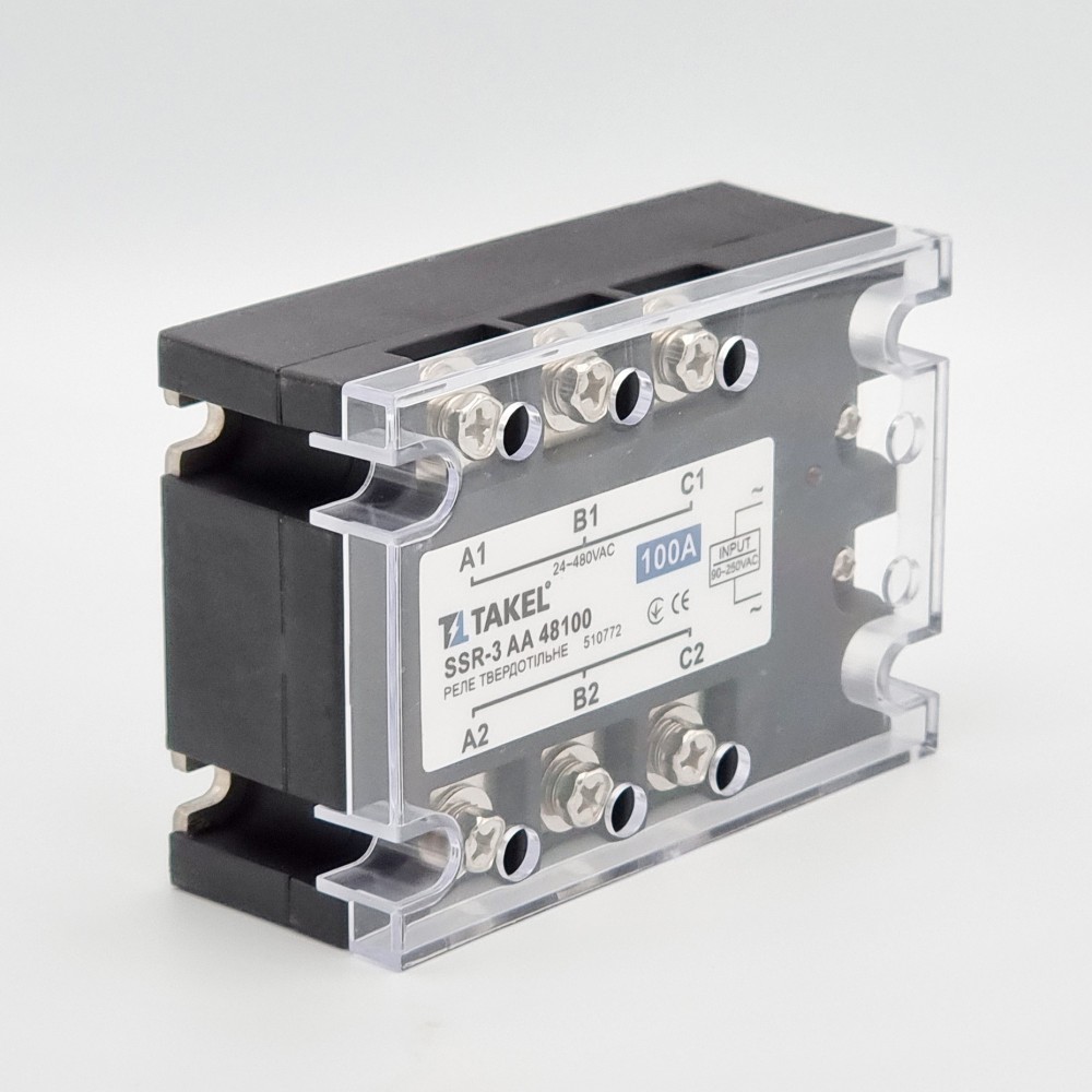 Реле твердотільне SSR-3 АA48100 100А TAKEL 1 Реле твердотільне SSR-3 АA48100 100А TAKEL