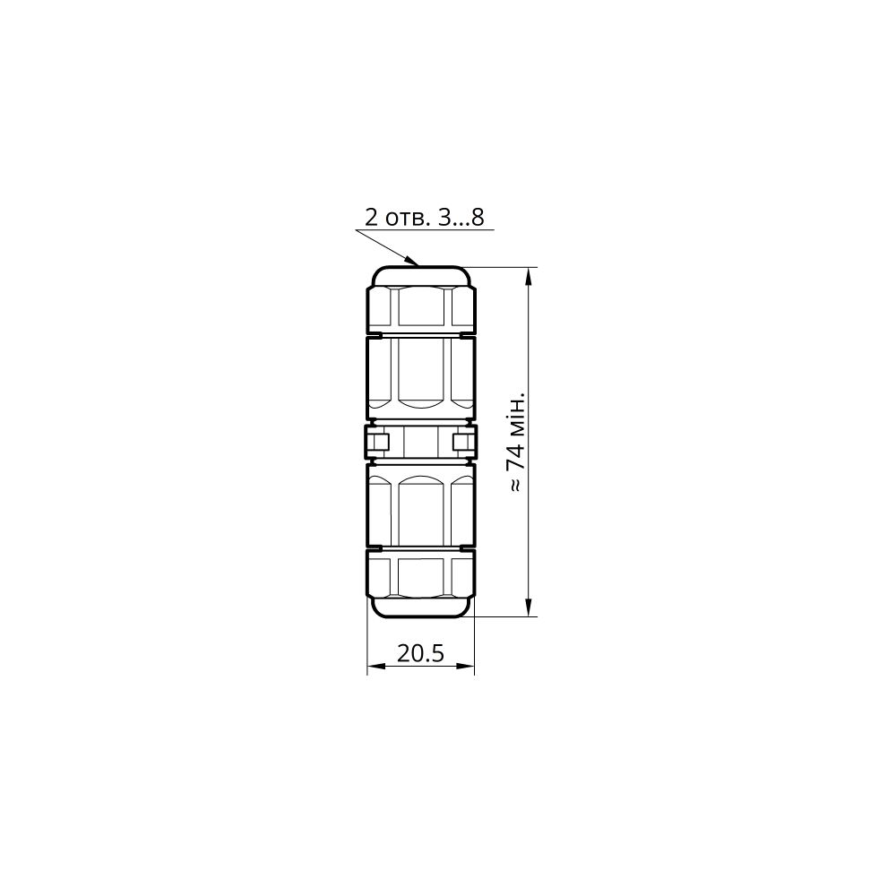 Конектор К16 2pin IP68 TAKEL 4 Конектор К16 2pin IP68 TAKEL - Зображення 4