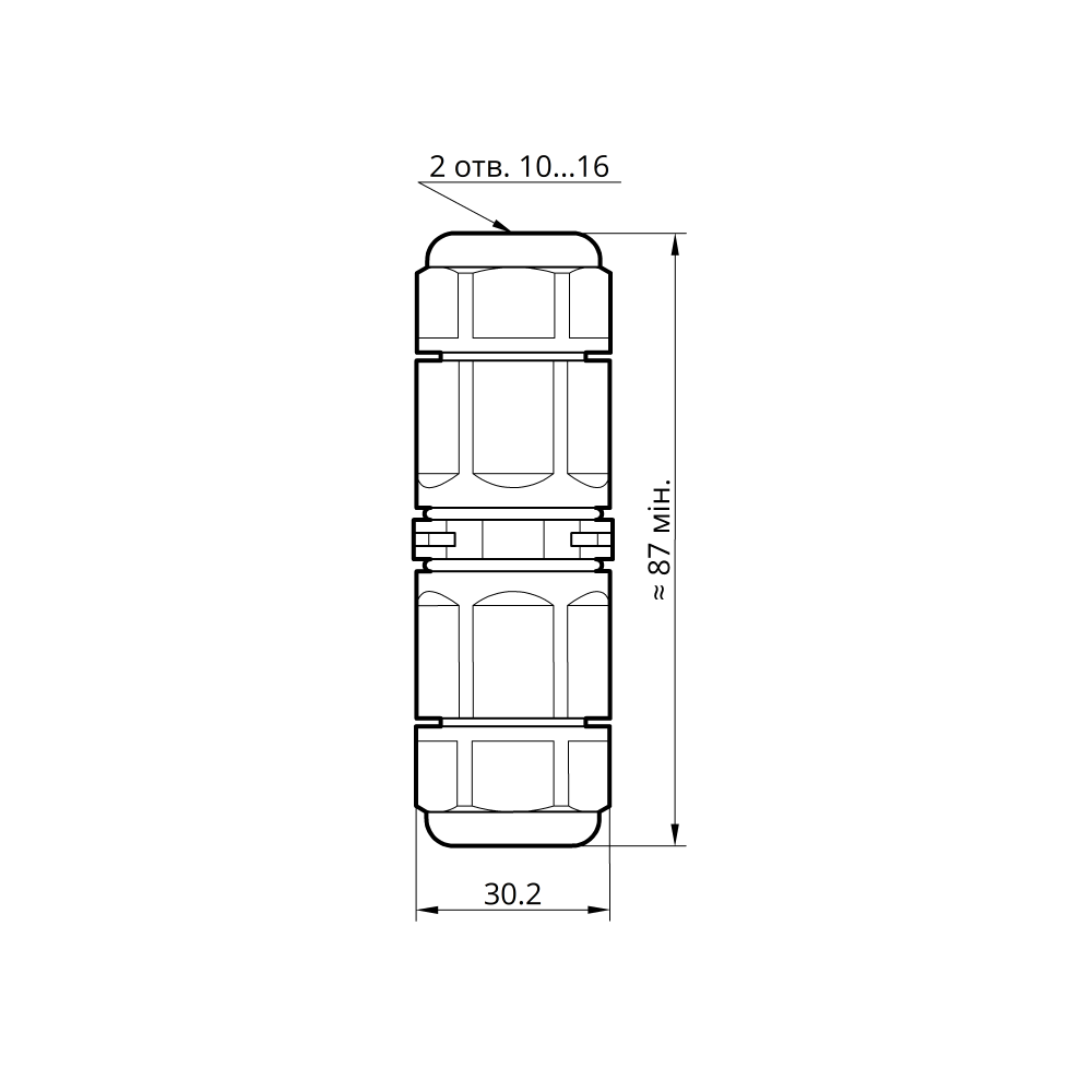 Конектор К20 3pin IP68 TAKEL 4 Конектор К20 3pin IP68 TAKEL - Зображення 4